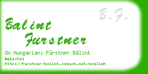 balint furstner business card
